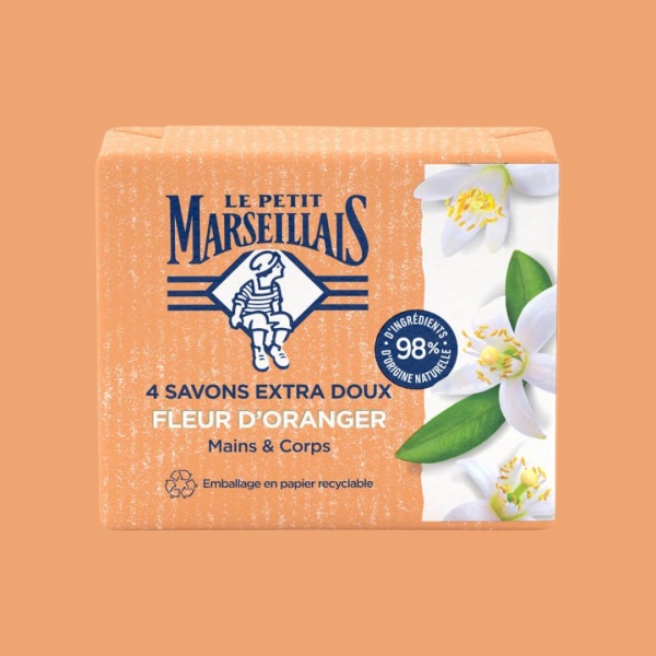 Le Petit Marseillais Orange Blossom Soap: 4 x 100g Bars